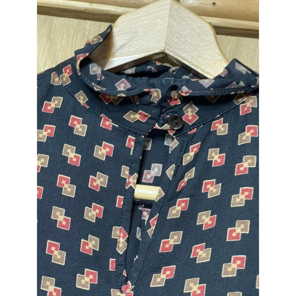 Vintage Meanwhile‎ Blouse Long Sleeve Keyhole Peasant Shabby Cottage - Image 6