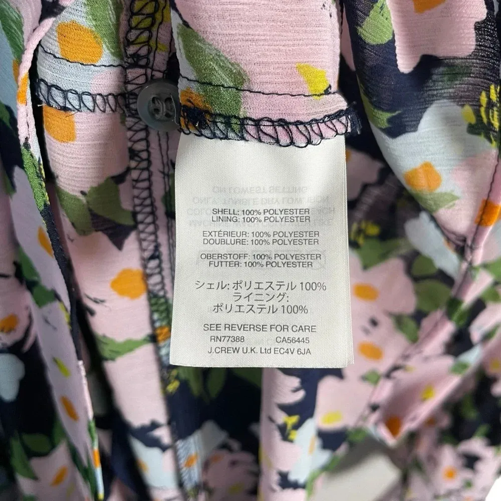 J. Crew Mercantile Drapey Floral Tie-Front Dress in Blue/Purple Size XS - Image 9