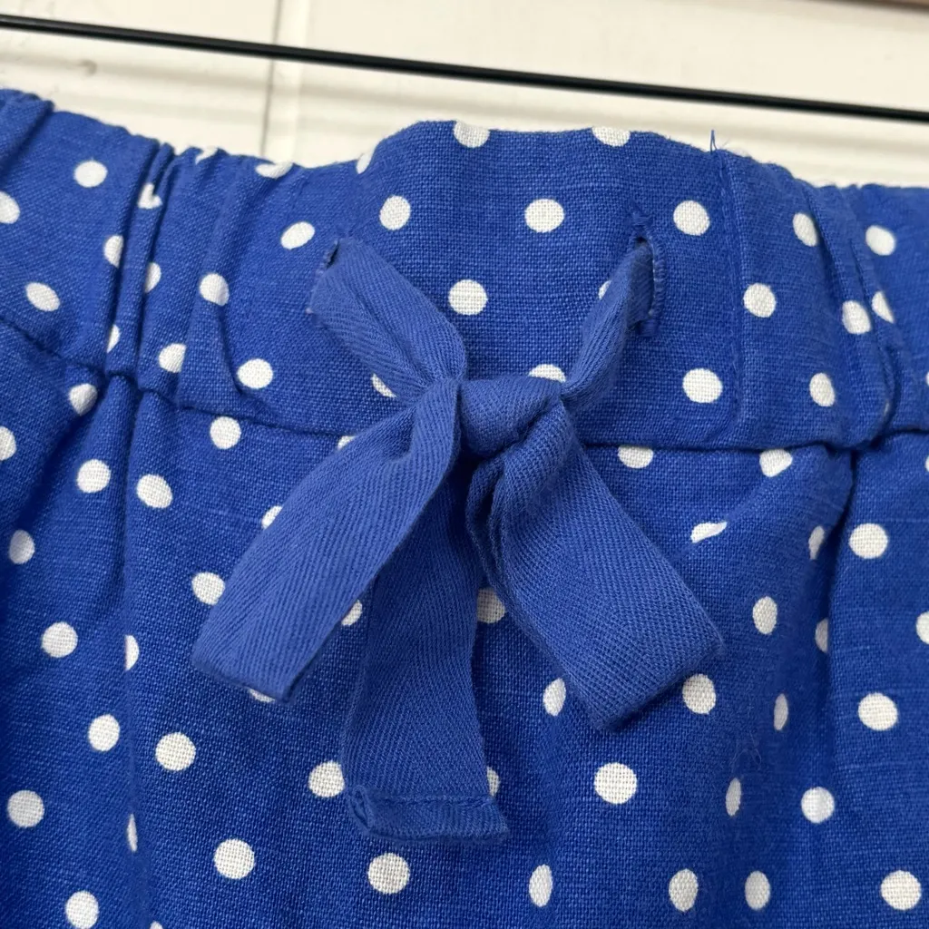 J. Crew Blue and White Polka Dot Boardwalk Linen Skirt Size‎ 4 - Image 2