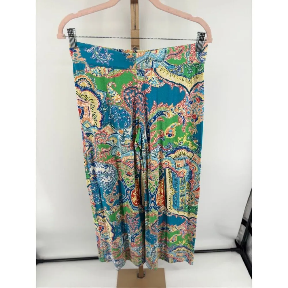 Ralph Lauren Paisley Print Wide Leg Pull On Pants Size Small - Image 6