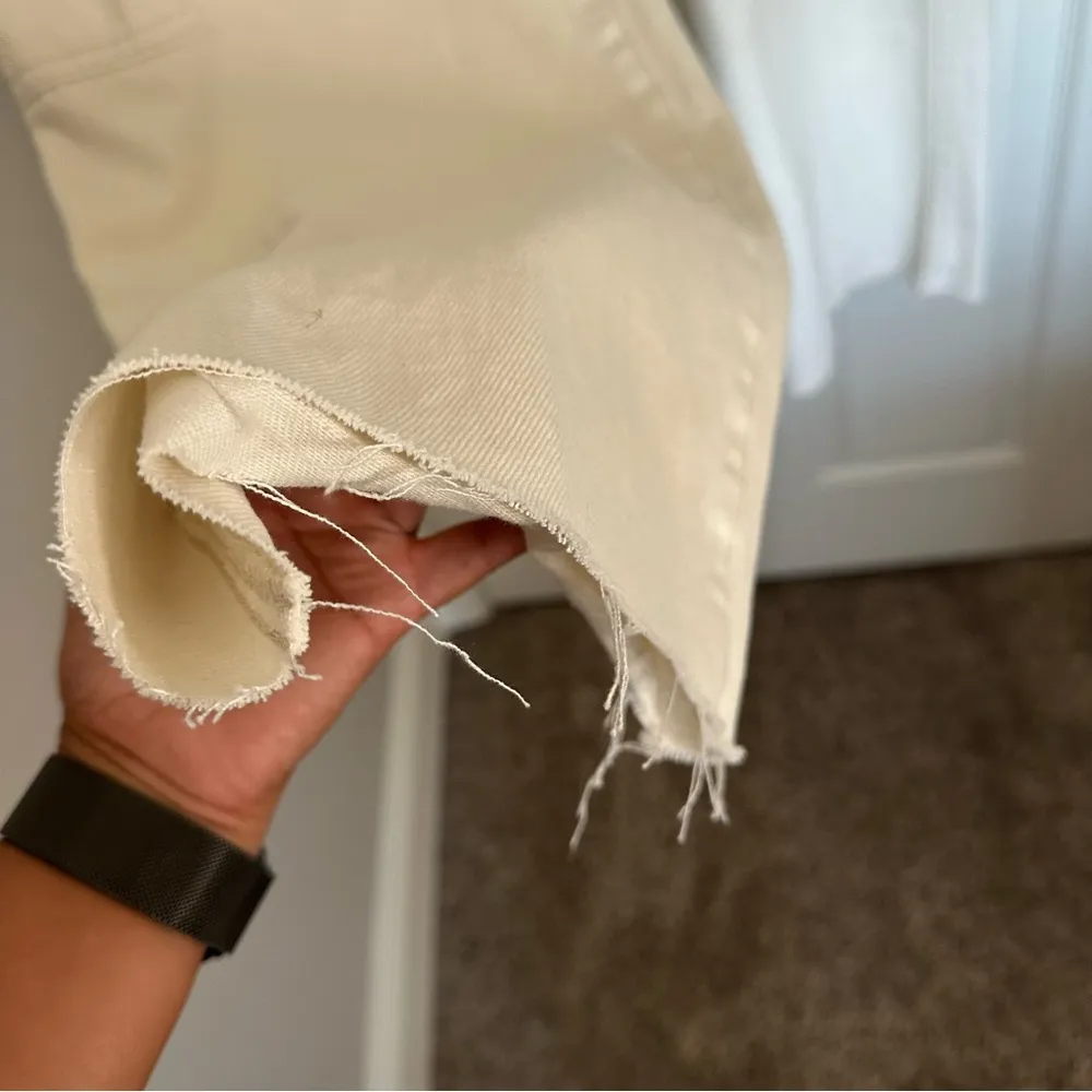 H&M Women’s 10 Off-White Cargo Carpenter Jean Pants Trousers Multi Pockets Large - Image 5