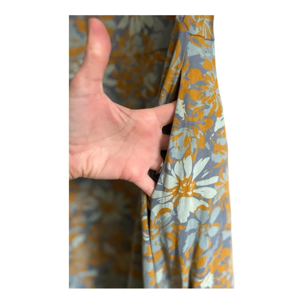 Pact Organic Cotton Brushstroke Floral Scarlett Open Back Fit & Flare Midi Dress - Image 8