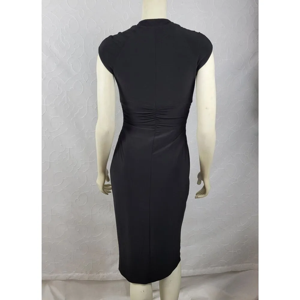 Anne Klein Womens Dress Size S Black Clingy Knee-Length Fitted Ruched Cocktail - Image 4