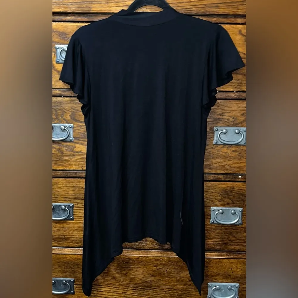 NWT! Rio & Rian Short Sleeve Tunic 19” P2P Black - Image 2