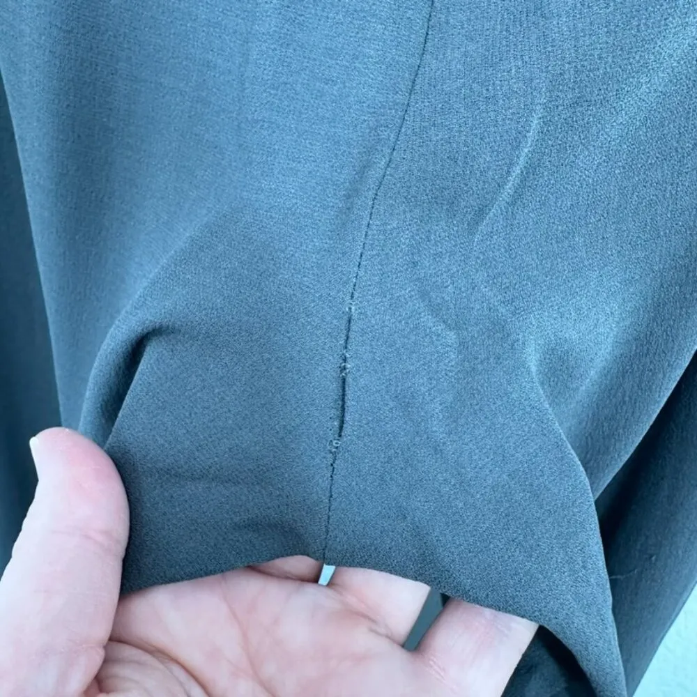 Eileen Fisher Size XS 100% Silk Grey Straight Leg Pants Contemporary Classic - Image 7