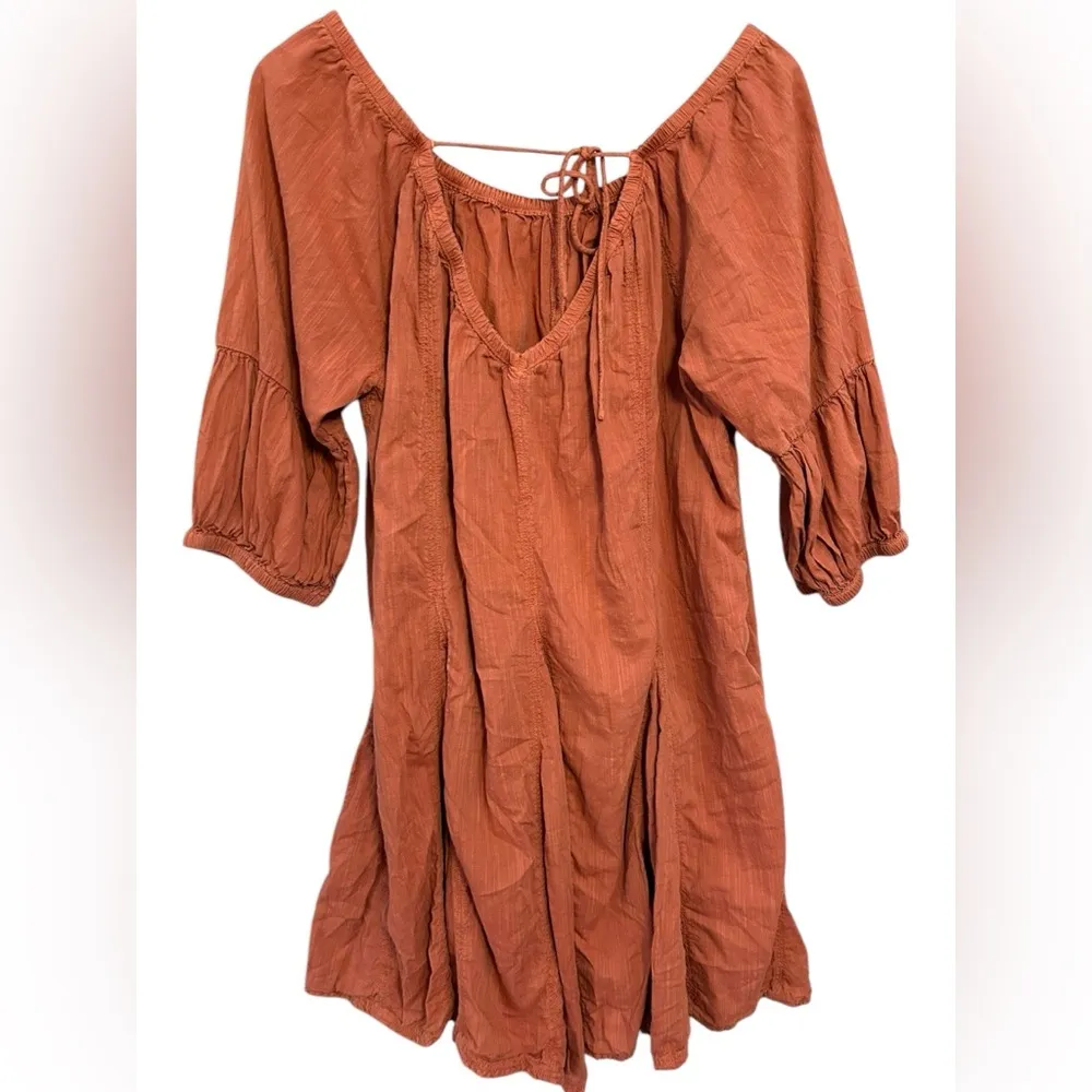 Daily‎ Practice Anthropologie Women’s Mollie Tunic Dress Terracotta Size Large - Image 2