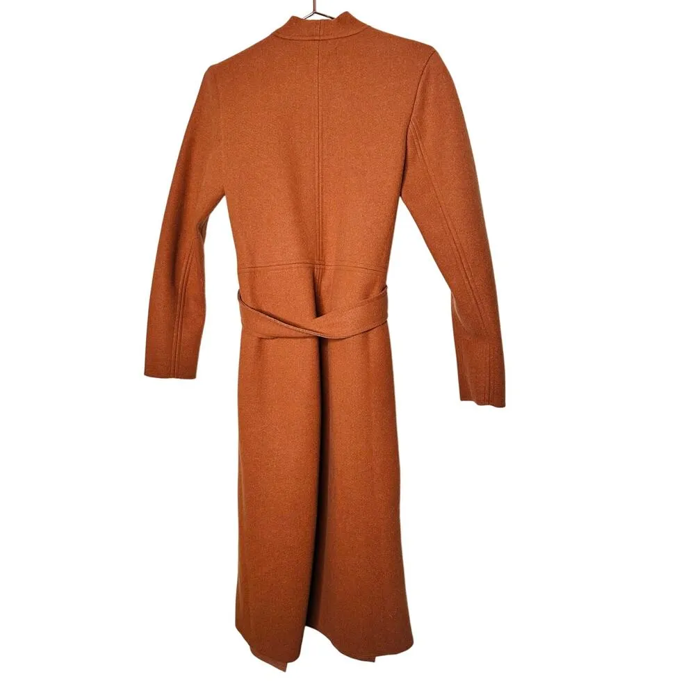 JUSTFAB Camel Brown Knit Side Pockets Tie Waist Drape Coat Size Small - Image 8