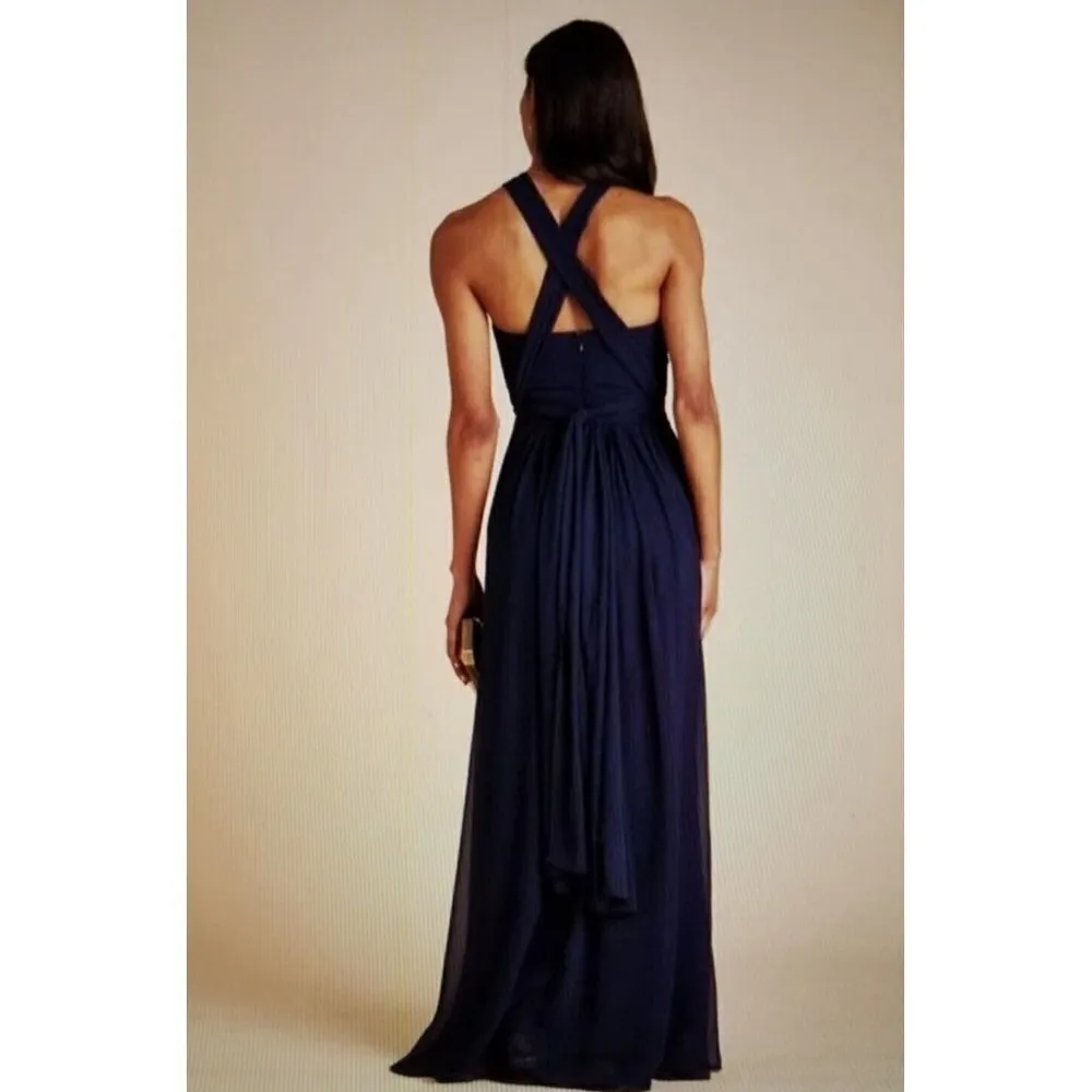 Birdy Grey Navy Blue GRACE Multi-Style Chiffon Gown Wedding Prom Formal Size M - Image 5