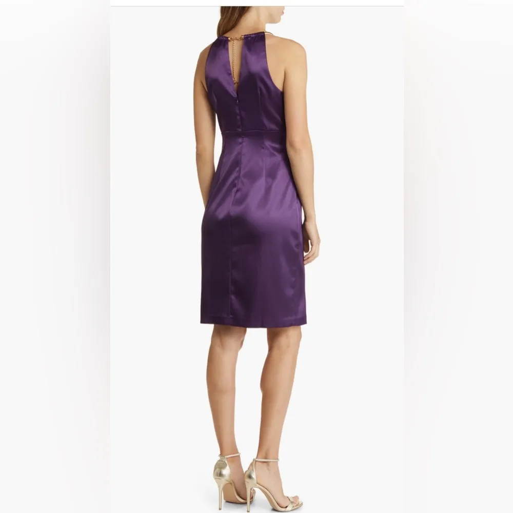 Eliza J Chain Strap Pleated Stain Cocktail Dress, Size 8, $158 - Image 2