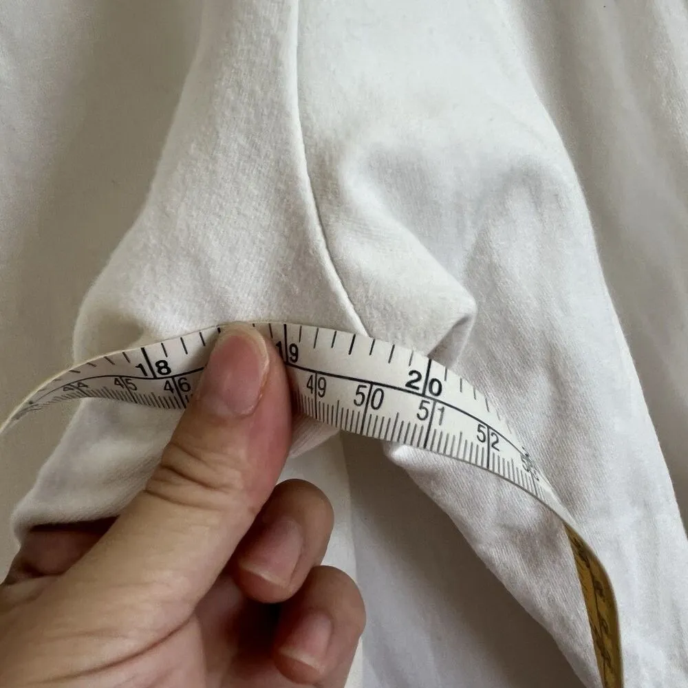 Alice + Olivia White Cropped Sweatshirt Size S Ruched Sleeve - Image 7