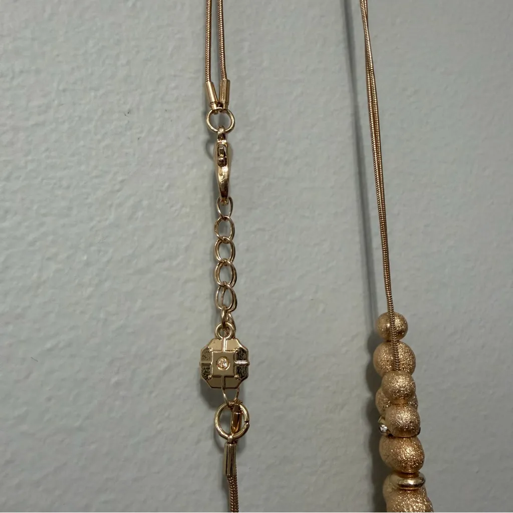 Monet Gold Tone Beaded Statement Necklace - Image 8