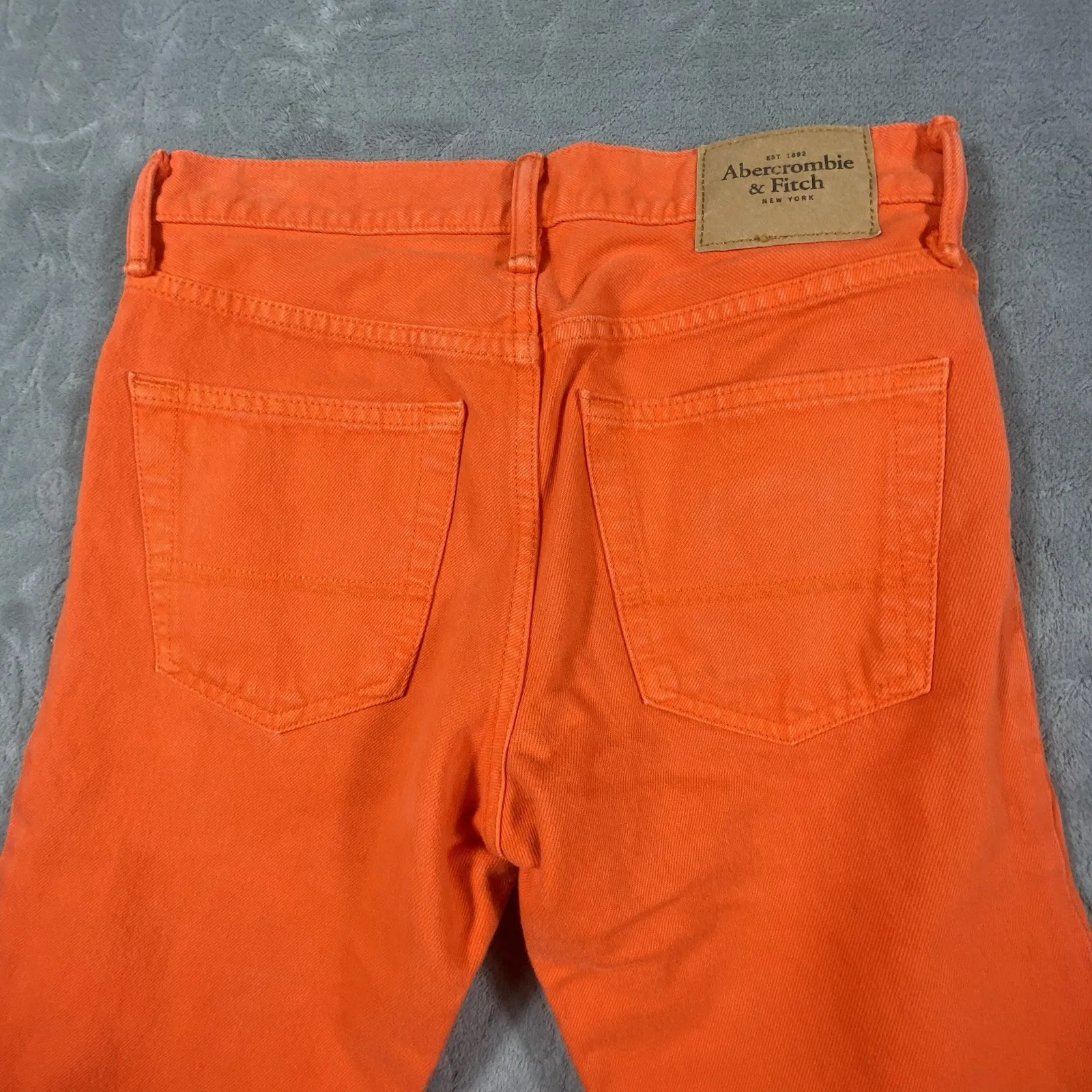 Abercrombie & Fitch Jeans Women 28x30 Orange‎ Skinny Stretch Button Fly Hipster - Image 12