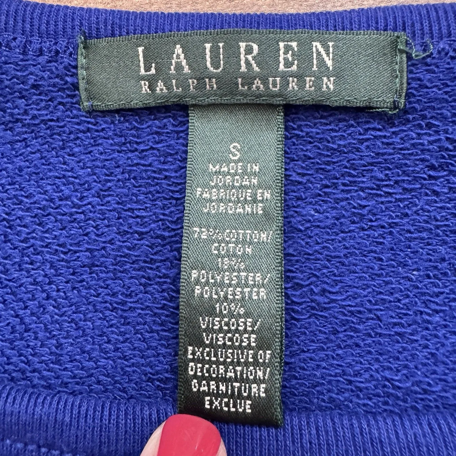 LAUREN Ralph Lauren American USA Flag Knit 3/4 Sleeve Blue Sweater Women’s Small - Image 3