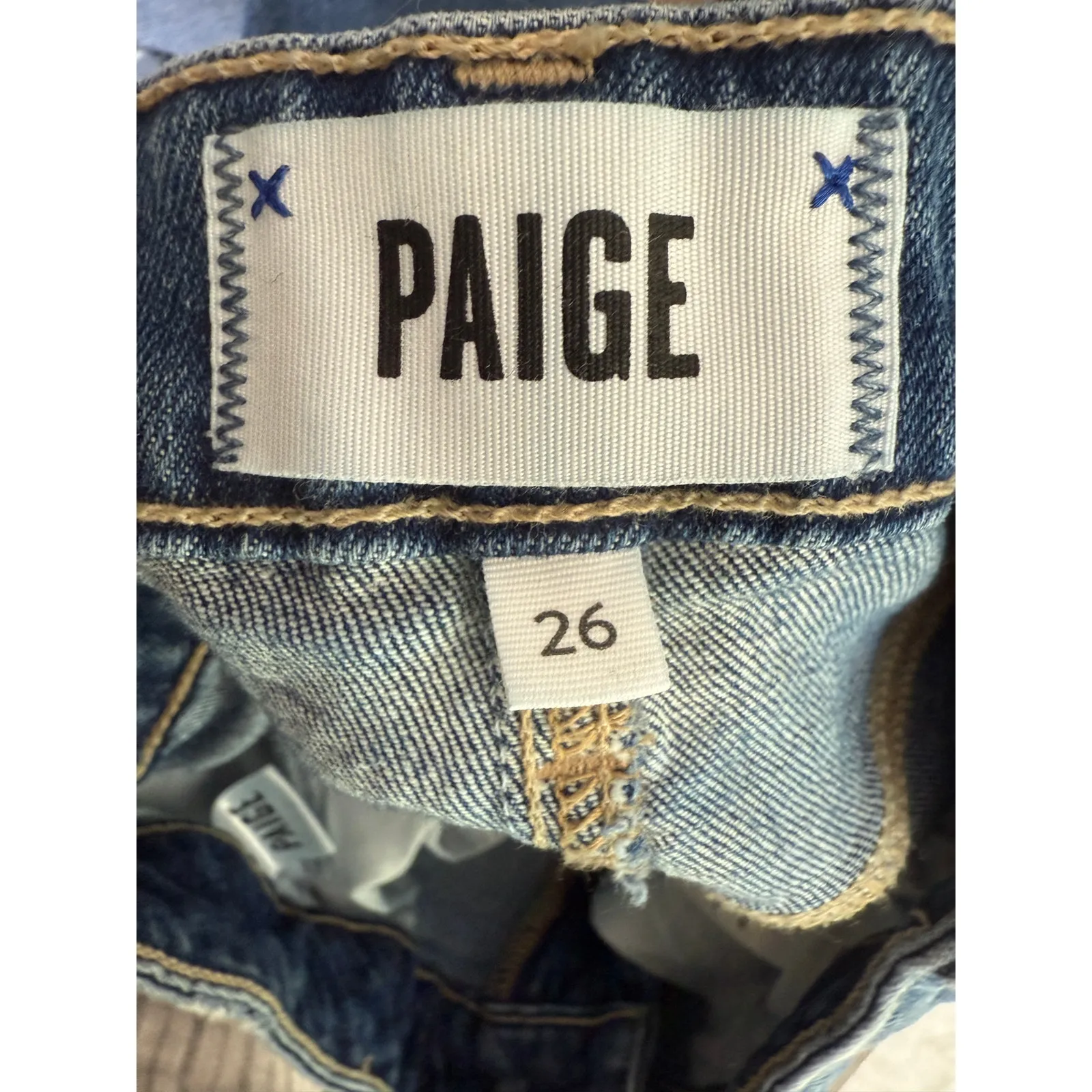 Anthropolgie Paige Sarah Slim Cropped Classic High Rise Distressed Jean 26 Blue - Image 8