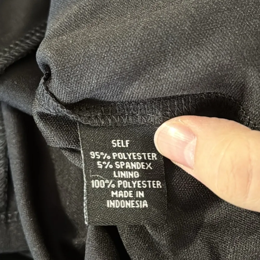 MSK Evening Jersey Trapeze Black Dress silver shimmer crystal ring accent Size S - Image 8