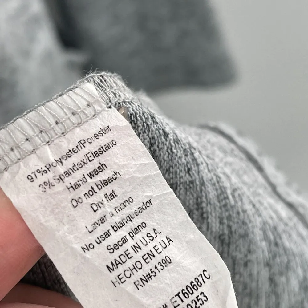 Coverstitched Longline Open Front Knit Cardigan Sweater Top Gray - Image 6