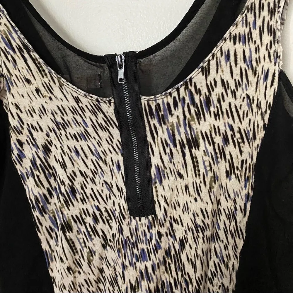 Silence + Noise Tank Top Urban Outfitters Layered Sheer Pattern Cute Trend Black - Image 6