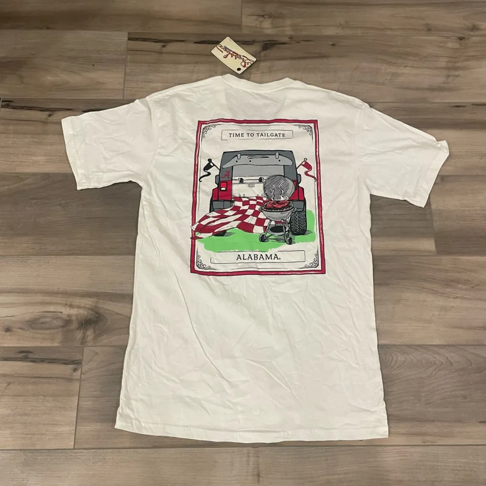 University of Alabama crimson tide v neck women’s T-shirt short sleeve white - Image 2