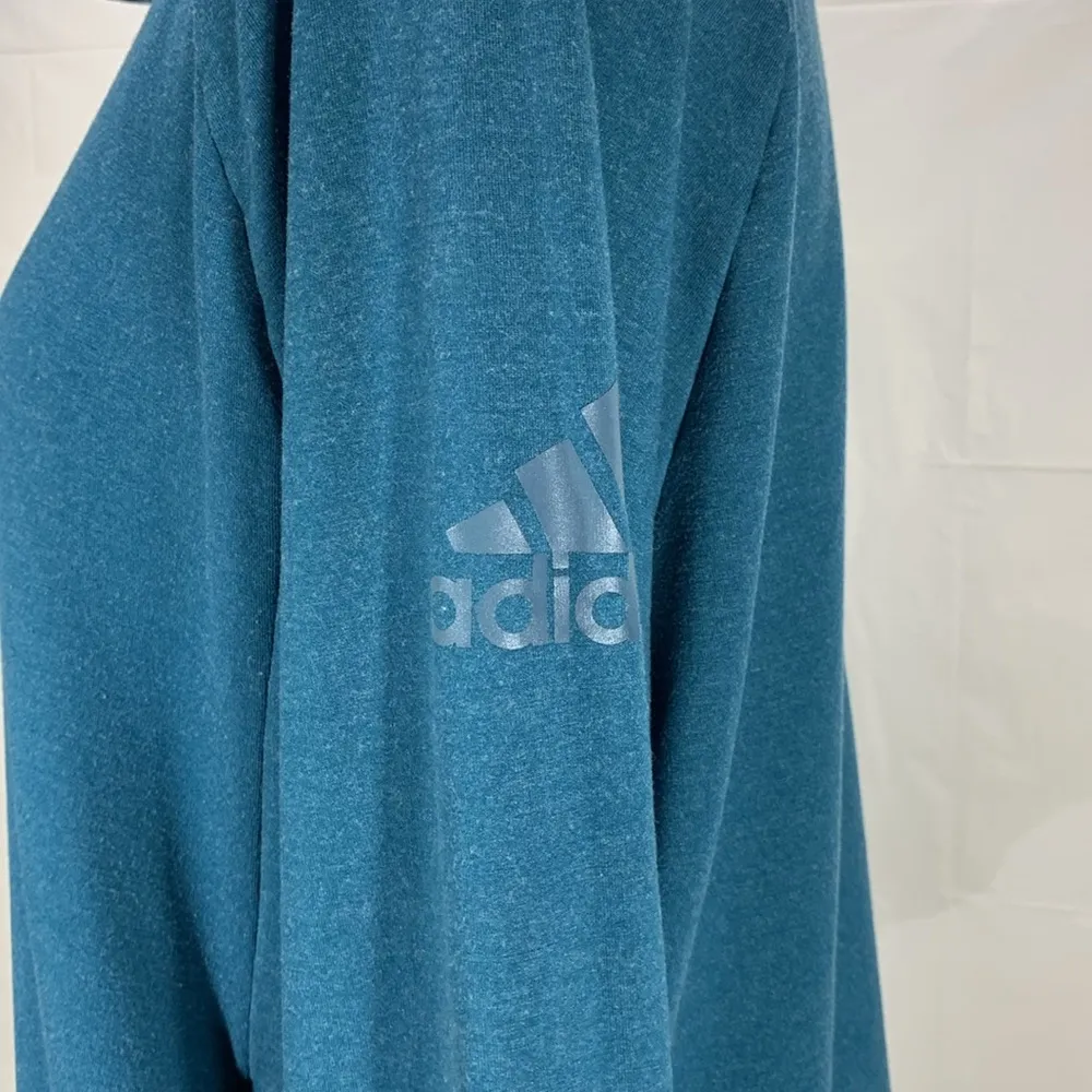 Adidas Teal Cozy Cover Up Turtleneck Hoodie Sweatshirt Size Large - Image 5