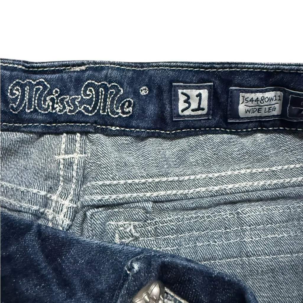 💙Miss Me Y2K Wide Leg Low-rise Jeans Size 31 Vintage 2000s Streetwear Denim - Image 4
