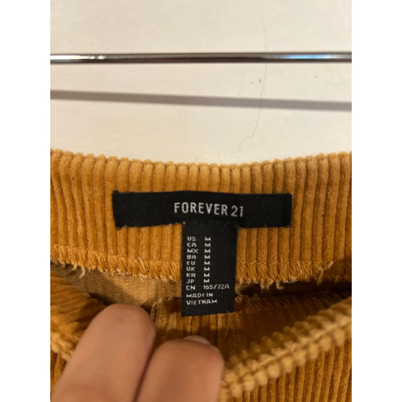 Women’s Preppy Corduroy Mini Skirt Tan M Fall Fashion - Image 4