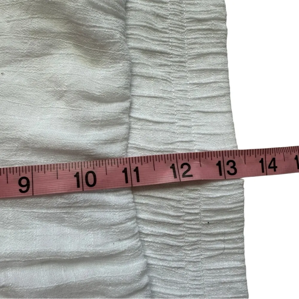 New Directions White Wide Leg Palazzo Elastic Waist Boho Pants Size Medium - Image 8