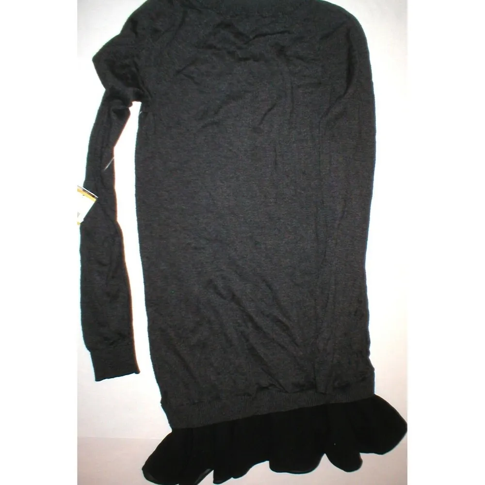 New NWT $109 Rachel Roy Dress Gray Black Sweater Small S Long Sleeves Viscose - Image 9