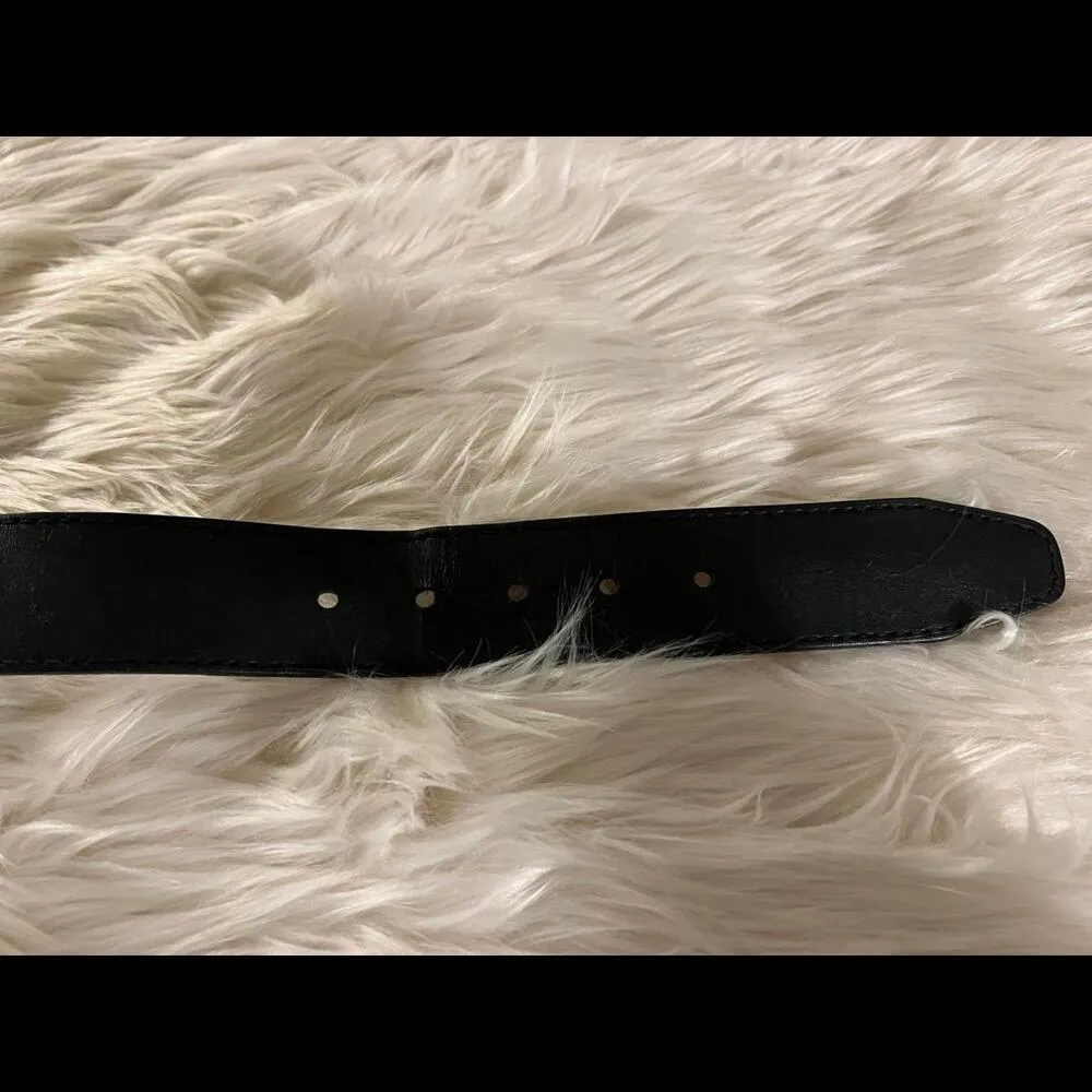 Michael Kors Black Belt with Silver Hardware - Image 5