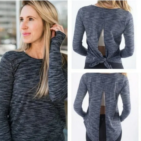 Zyia Ash Split Back Long Sleeve Athletic Top - Image 2