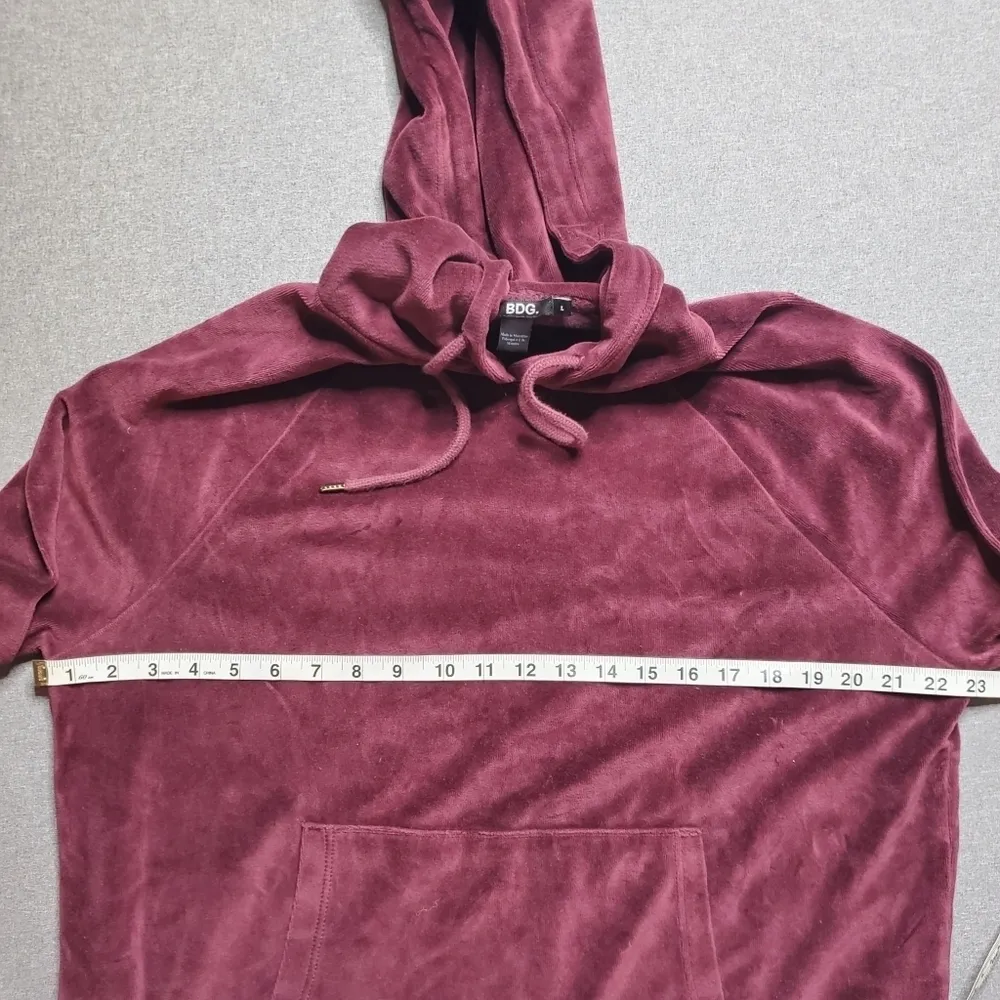 BDG  Velvet Maroon Hoodie - Image 4