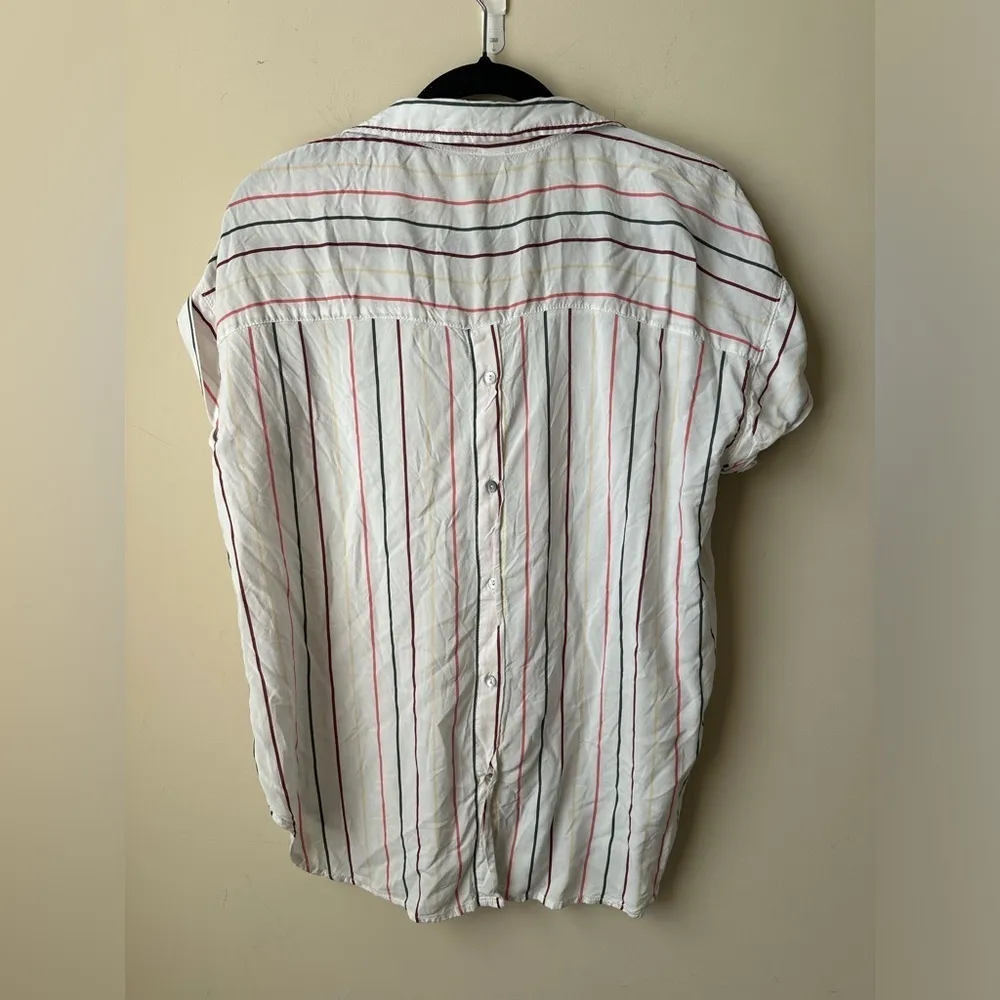 Alexander Jordan Shirt Women Stripe Short Sleeve Blouse Size XL - Image 5