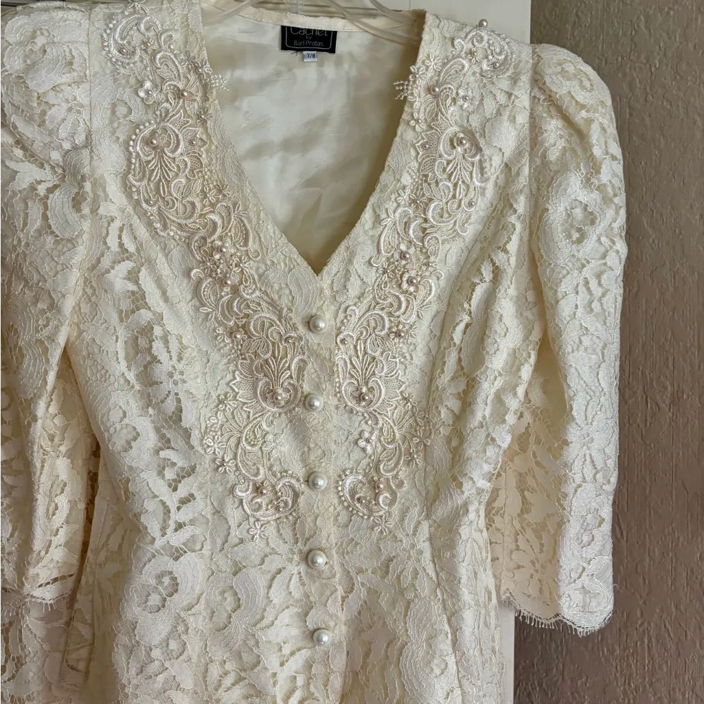 Cachet by Bari Protas Cream Blouse vintage 80’s suite set - Image 2