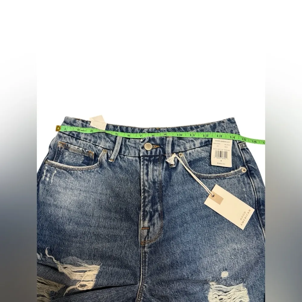NWT GOOD AMERICAN
​Good Boy Distressed Straight Leg Jeans Size 4/27 - Image 6