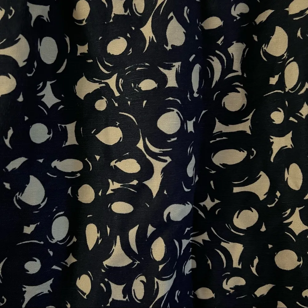 Boden Navy Richmond Circle Print Lined Pencil Skirt Size 6R Cotton Linen Casual. - Image 2
