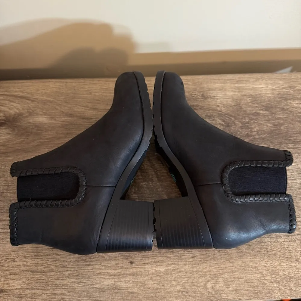 Jack Rogers Pippa waterproof Black Leather Ankle Boots Booties Sz 7.5 Block Heel - Image 8