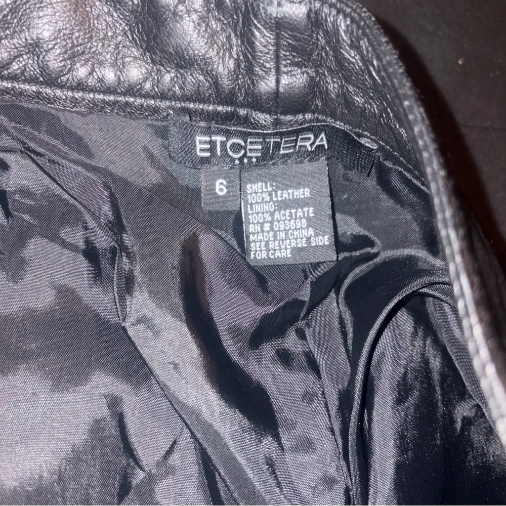 Etcetera  Black Leather Pants - Image 7