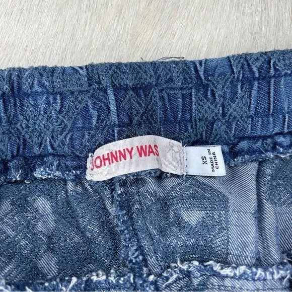 Johnny Was Pace denim pull on embroidered boho cargo jogger pants size XS - Image 10