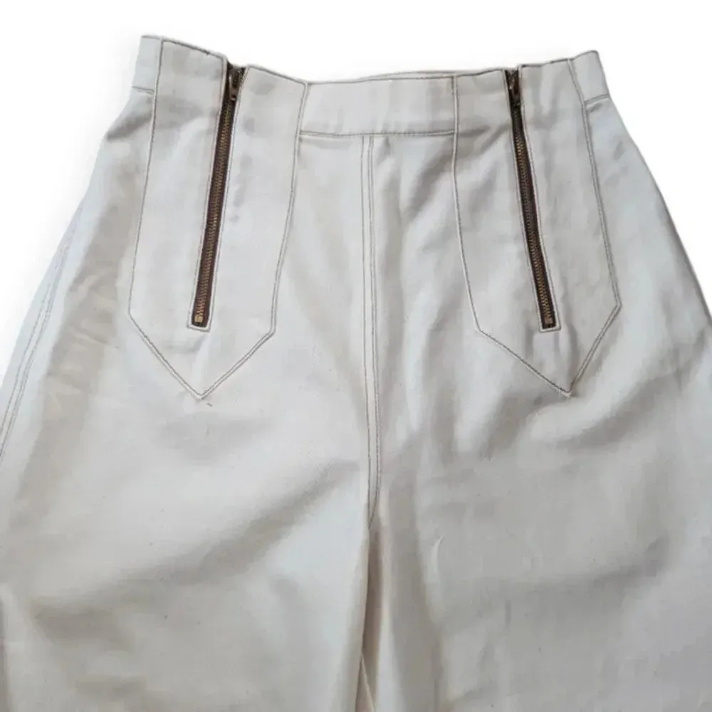 Salvage Cloth Double Zipper High Rise Wide Leg Jeans NYC Sustainable Streetwear Size M - Image 5