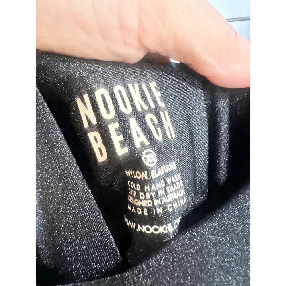 NWT Nookie Beach Pool Party Sleeveless Square Neck One Piece Swimsuit Black XS - Image 5