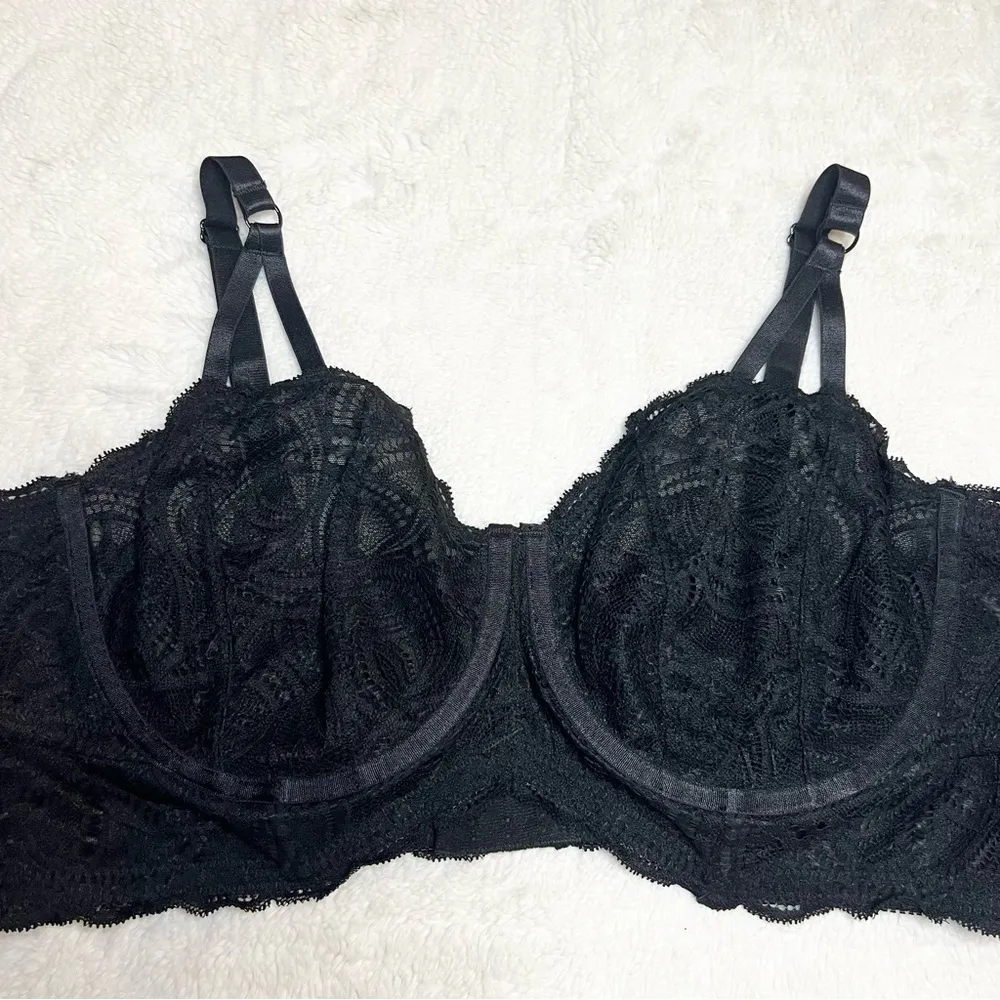Torrid Curve Black Lace Underwire Longline Bralette Size 2X - Image 5