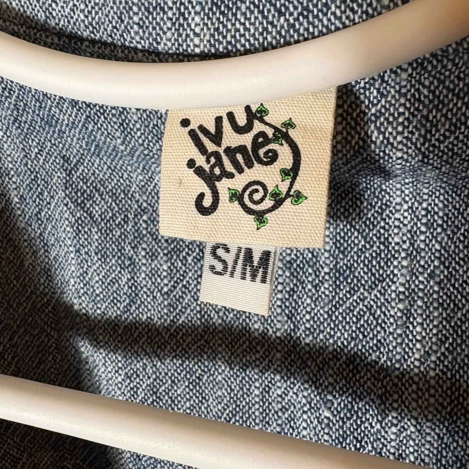 Ivy Jane Boho Lagenlook Mixed Print Babydoll Top Frayed Edges Size S/M - Image 5