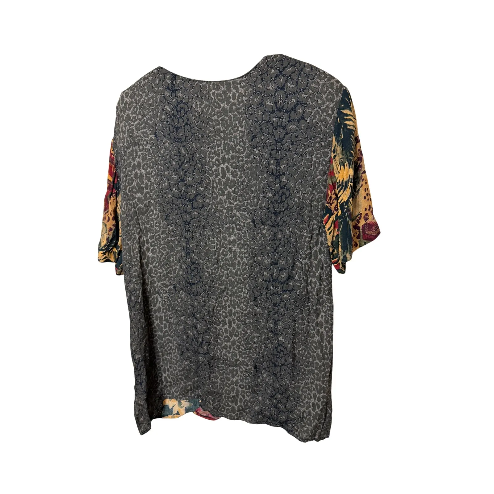 Carole Little Women's 10 Two Piece Set Top Skirt Tropical Leopard Print Rayon Brown - Image 4