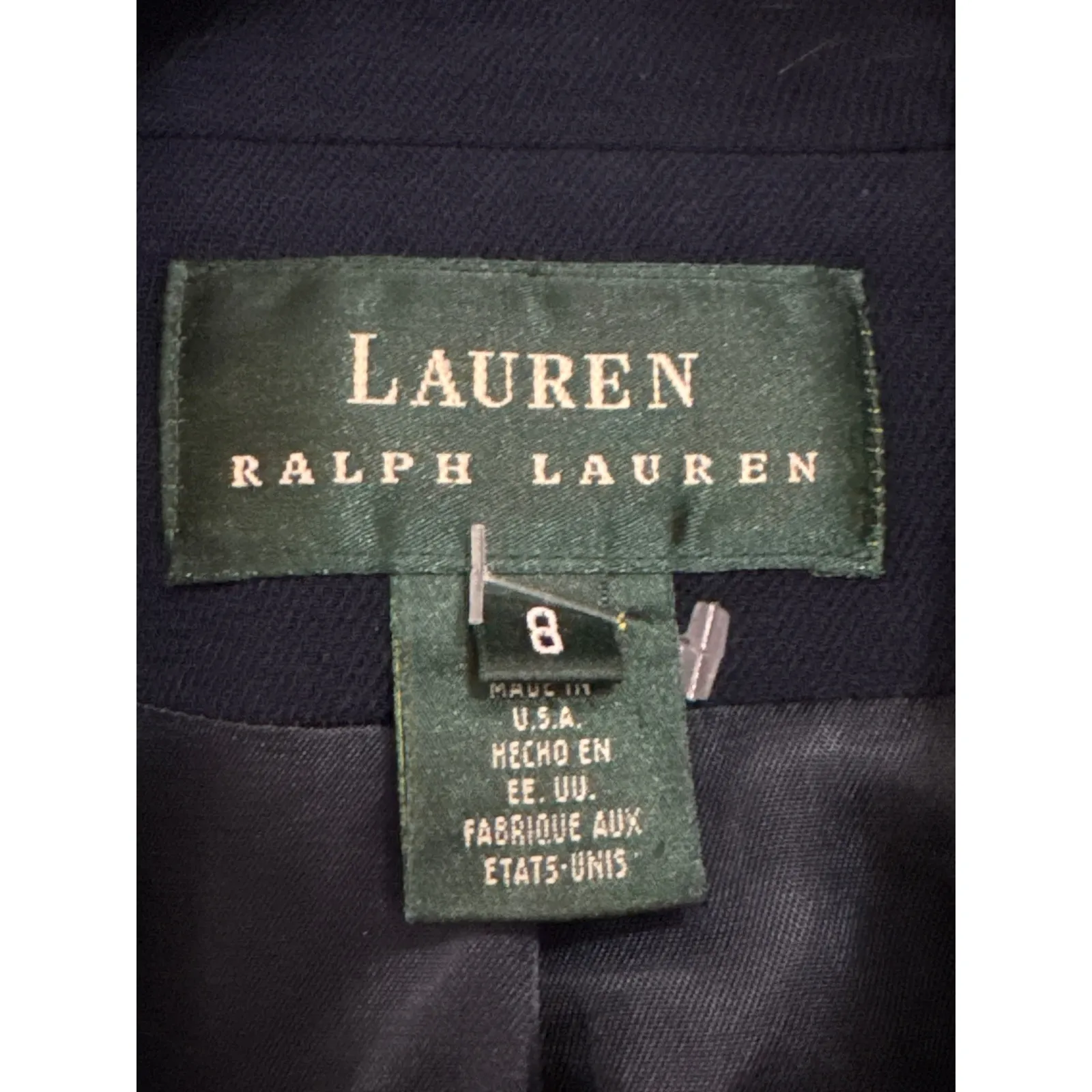 Lauren Ralph Lauren Women's Navy Wool Blend Blazer Size 8 Preppy Academia - Image 7