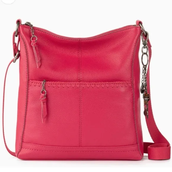The Sak Lucia Crossbody Bag in Magenta Stitch Leather‎ NWT - Image 2