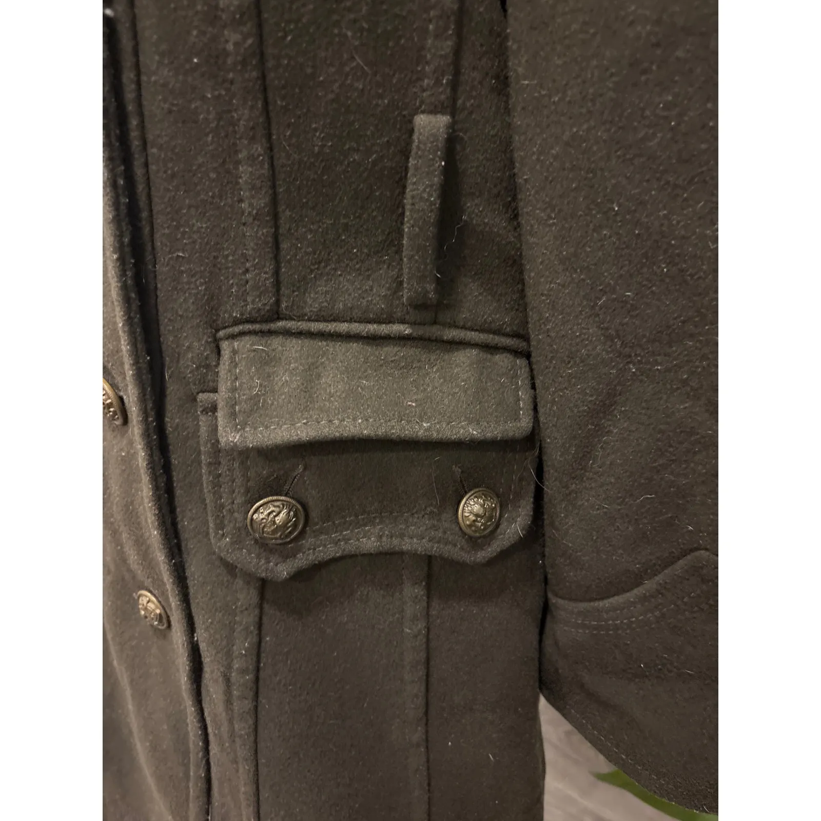 Worthington Vintage Wool Blend Military Style Double Breasted Button Coat M - Image 4