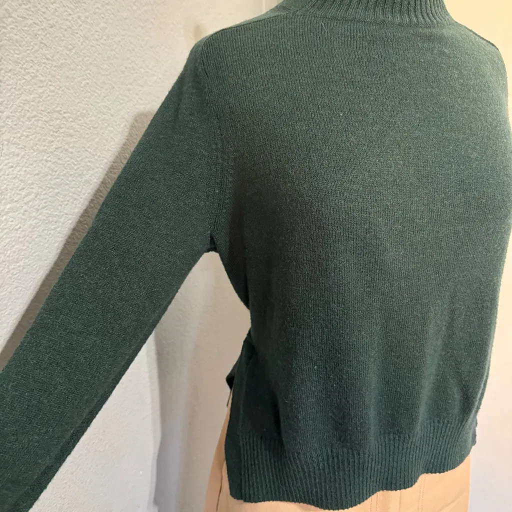 Banana Republic Women Dark Green Turtleneck Long Sleeve Cozy Sweater Size M - Image 4