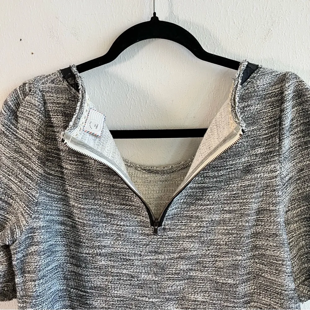 Anthropologie Tunic Postmark Beverly Crochet Knit Mini Dress Heather Grey XS EUC - Image 12