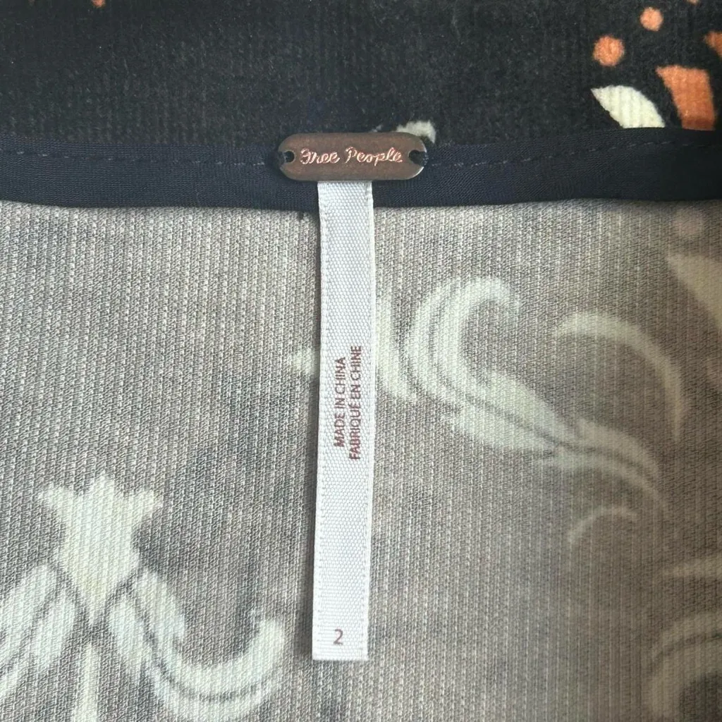 Free People Roll With Us Mini Skirt – Black Crushed Corduroy Velvet Boho Size 2 - Image 6