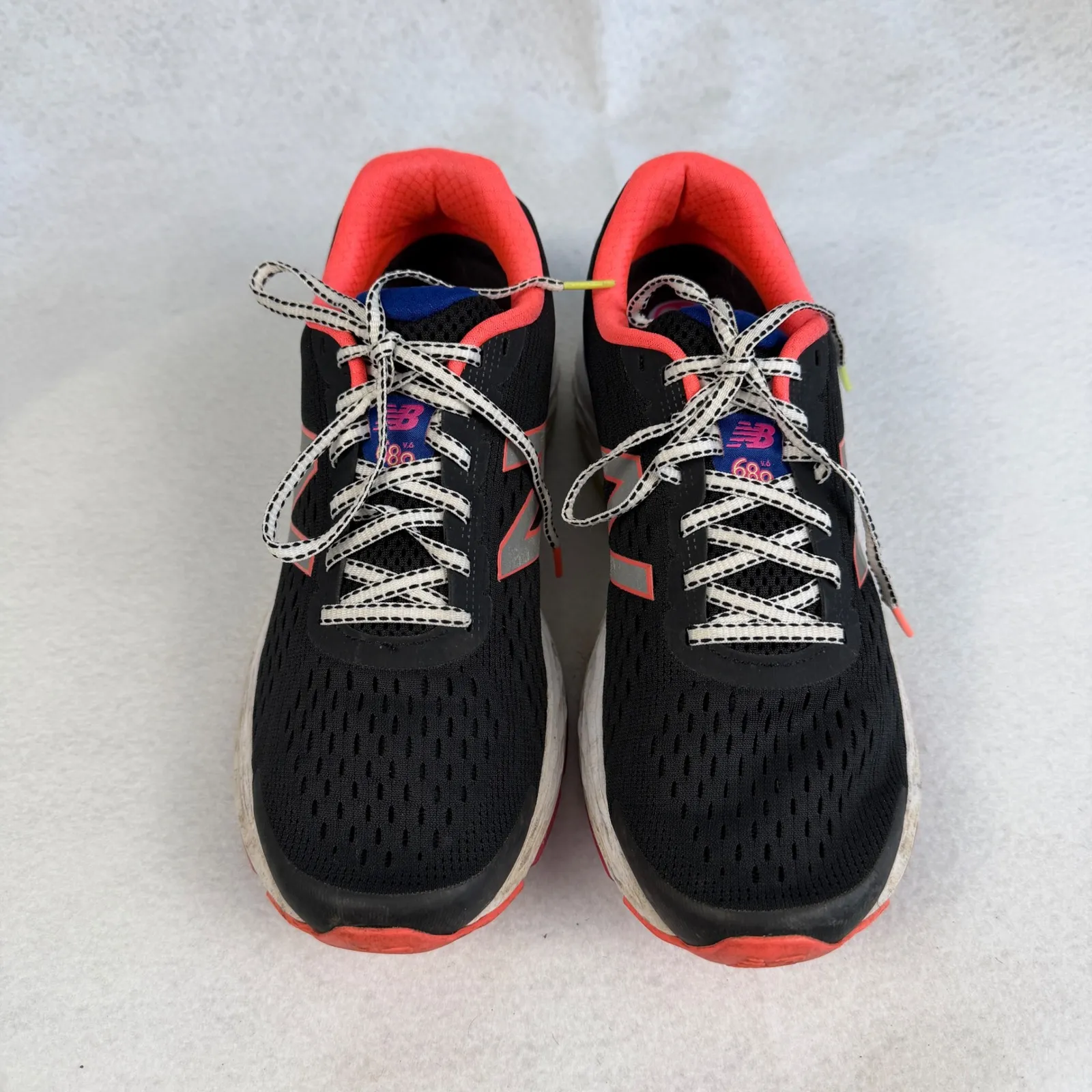 New Balance 680v6 Running Shoes Black Neon Pink Blue Women Size 11 Athletic - Image 2