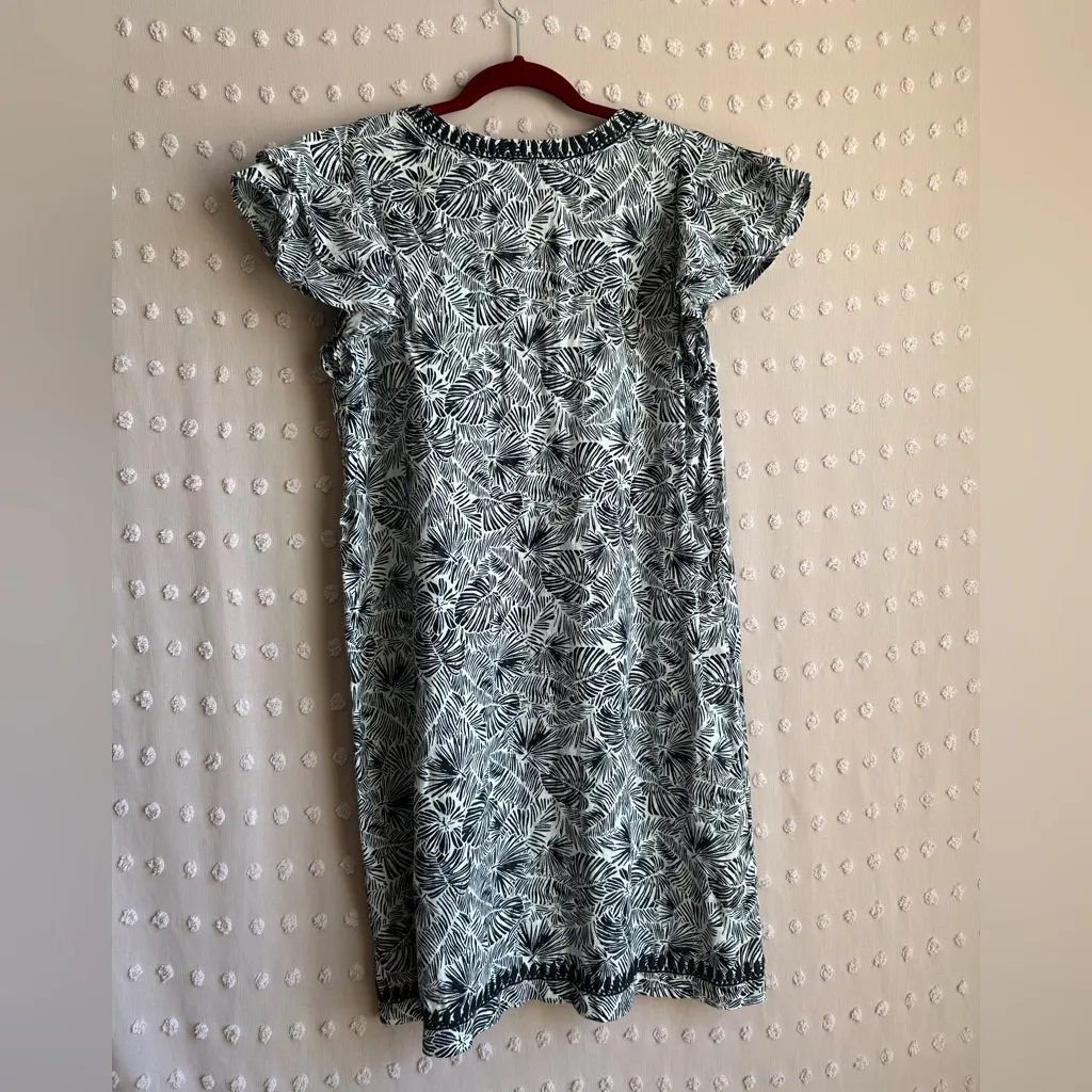 Vineyard Vines Palms‎ Vineyard Tunic  Dress 100% Linen Sz M Black White - Image 2